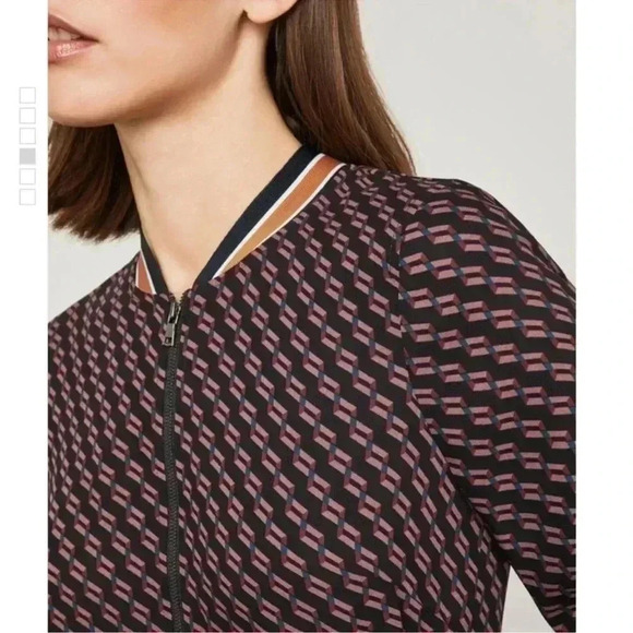 BCBGMaxAzria Drew Dress Geometric Print Front Zip Sz XXS - Picture 3 of 16